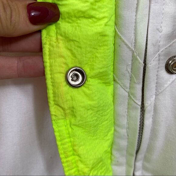 New with Tags Vintage 80’s New York Girl White and Neon Winter Jacket Small - Picture 9 of 13